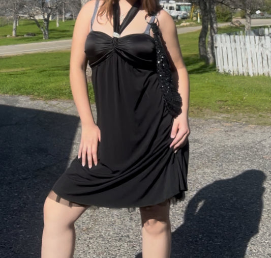 NWT my Michelle vintage early 2000s y2k glam girly whimsygoth halter dress size medium