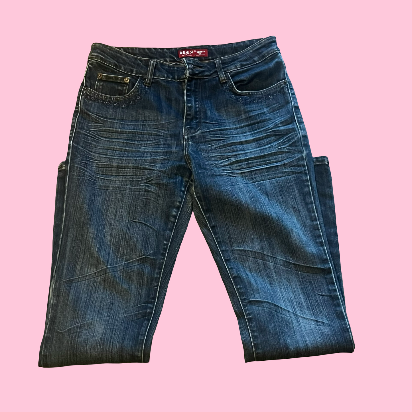 Re and x vintage early 2000s stars skinny y2k dark wash jeans size 46