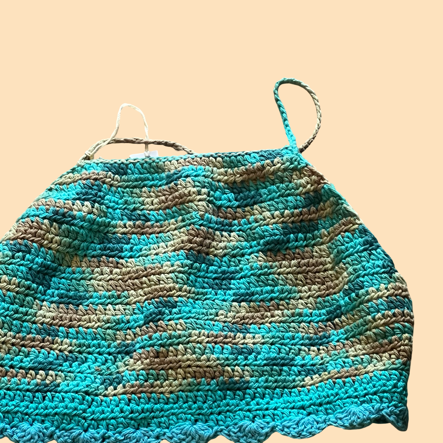 Crochet halter top summer blue handmade top boho