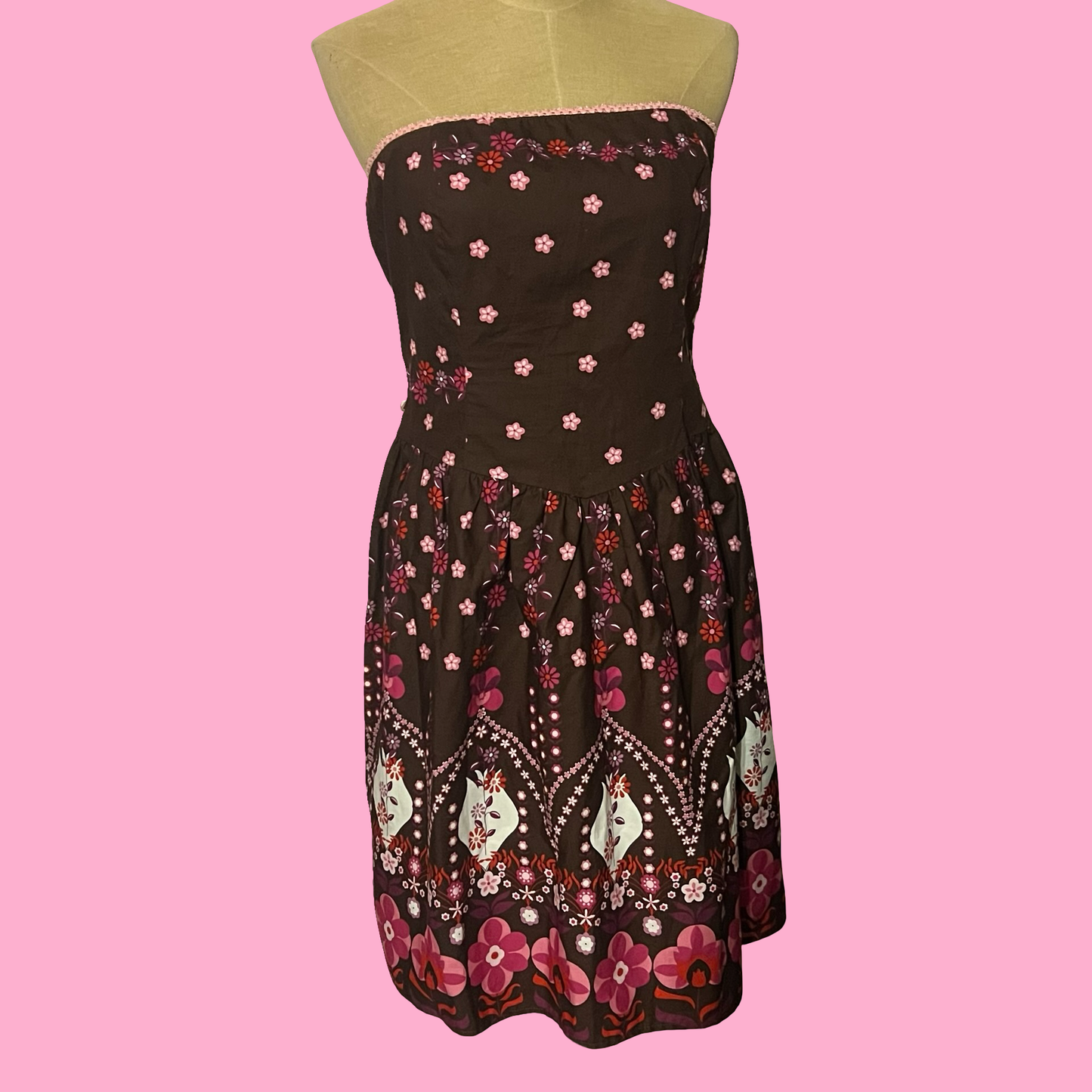 Ruby Rox Y2K Strapless Floral Dress – Size 11