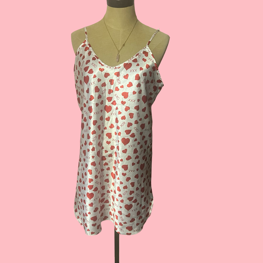 Romantic moods vintage xoxo valentine heart y2k early 2000s slip dress