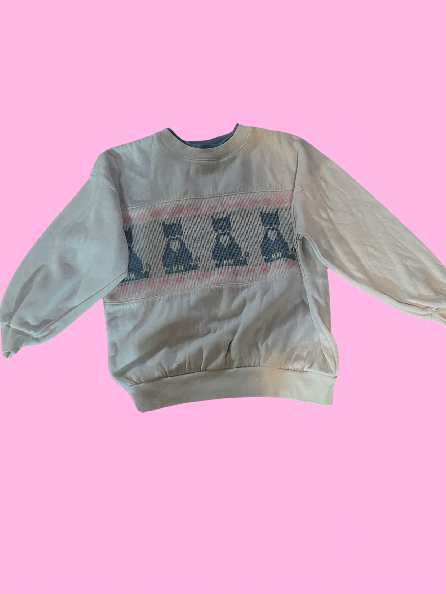 Willow bay vintage 80s grandma chic cat sweater size medium