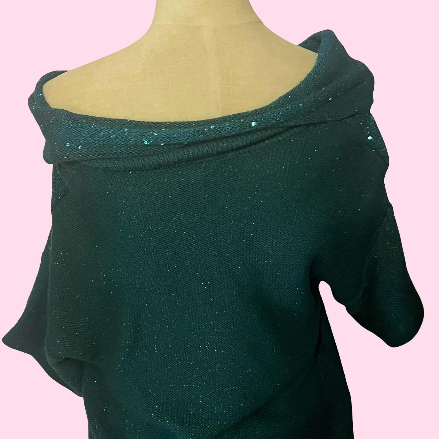 New Directions Sparkle Knit Top – Emerald Green
Size Small