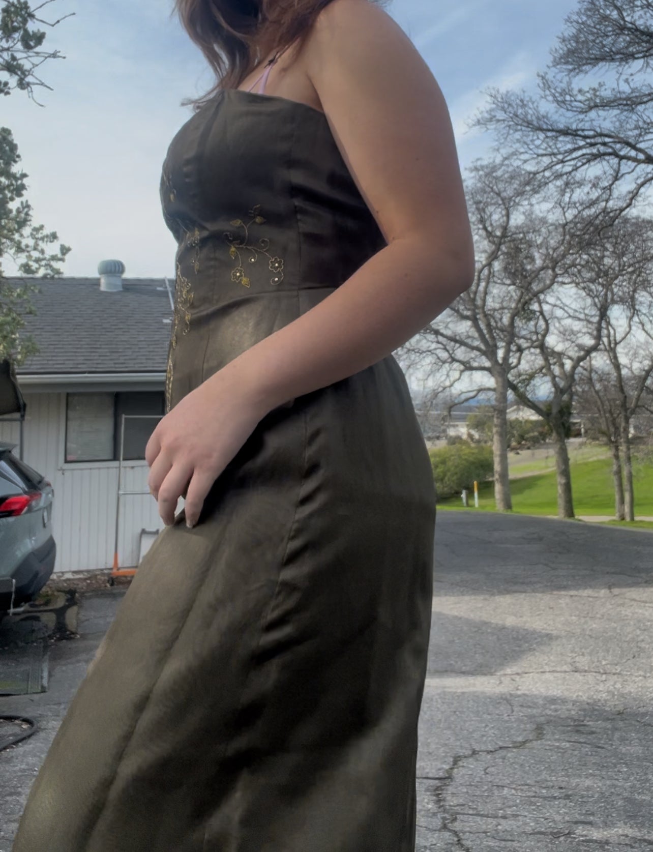 Laundry by Shelli Segal Olive Embellished Gown – Size 10