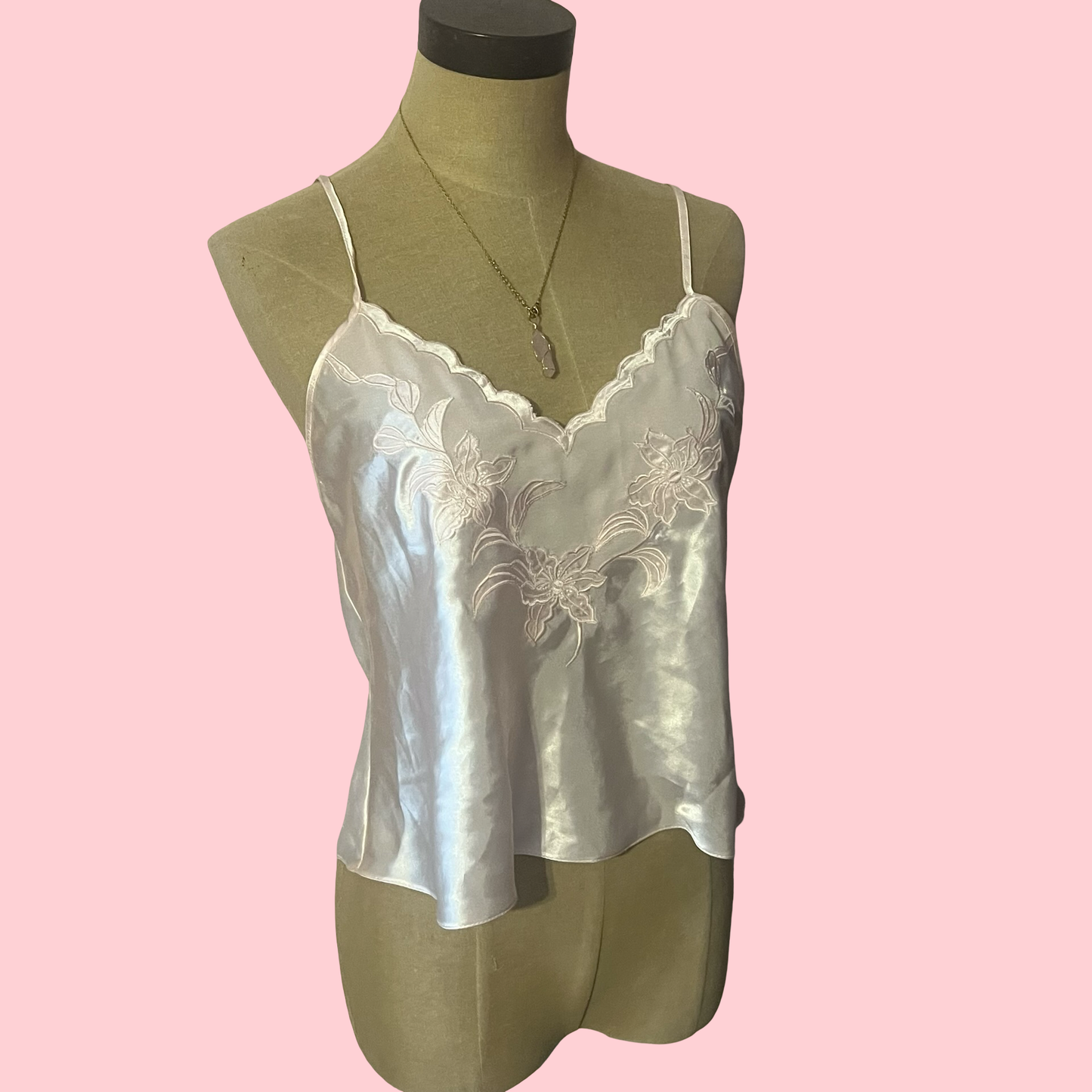 Val mode true vintage lingerie sheer coquette girly princess light pink cami top size medium