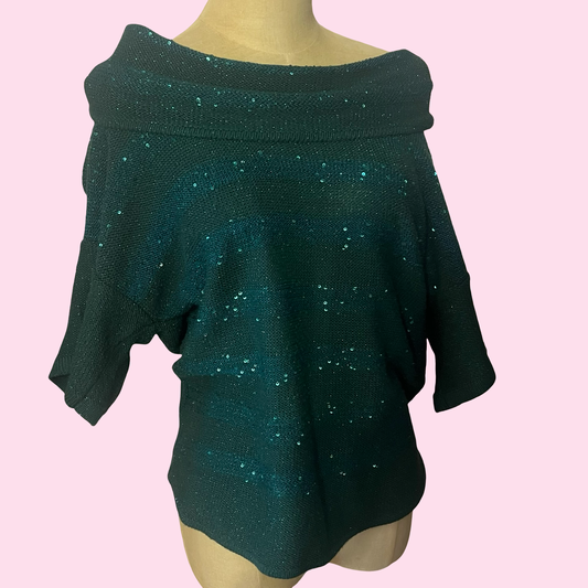 New Directions Sparkle Knit Top – Emerald Green
Size Small