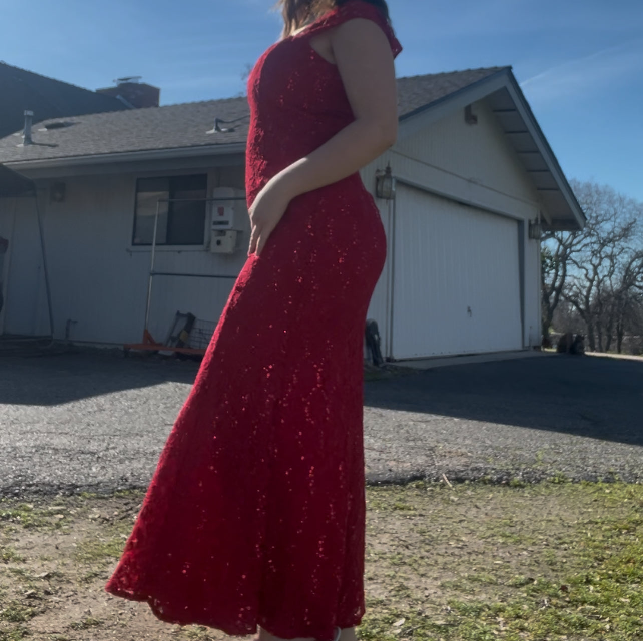 La scala USA red dress size large