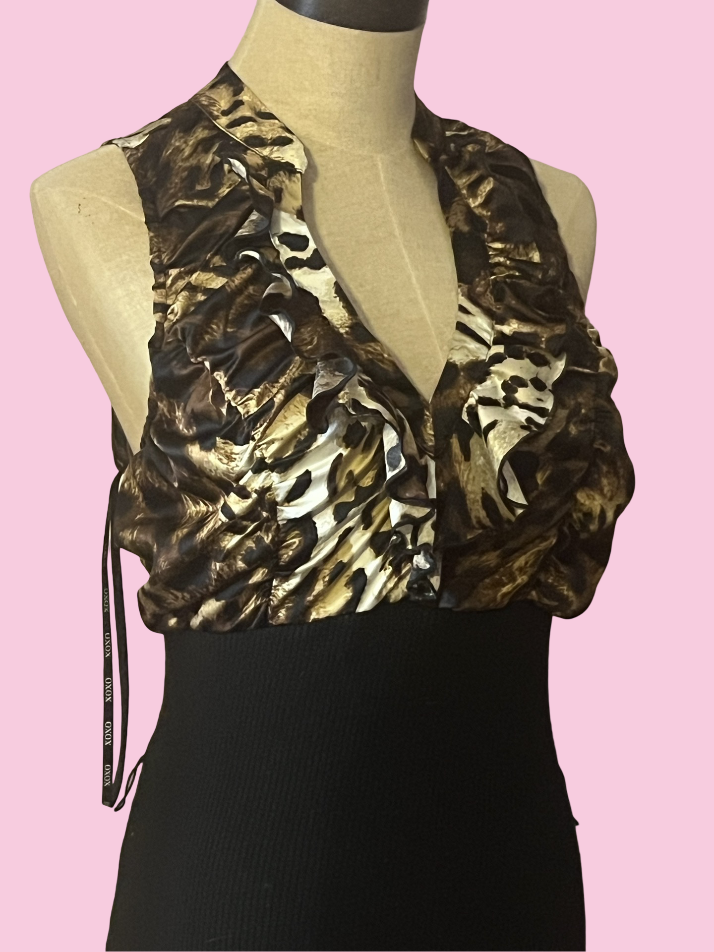 XOXO cheetah print y2k early 2000s top size medium