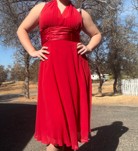 Connected romantic early 2000s vintage red dress size 12