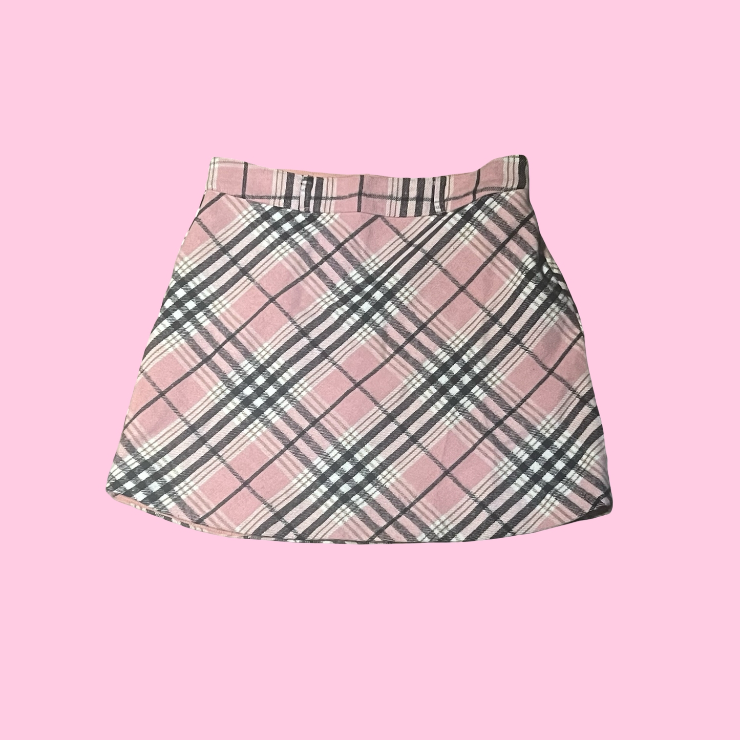 Ever after vintage early 2000s preppy y2k girly coquette pink plaid mini skirt size medium