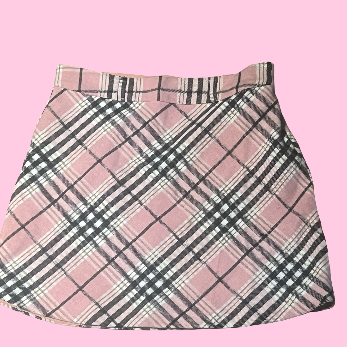 Ever after vintage early 2000s preppy y2k girly coquette pink plaid mini skirt size medium