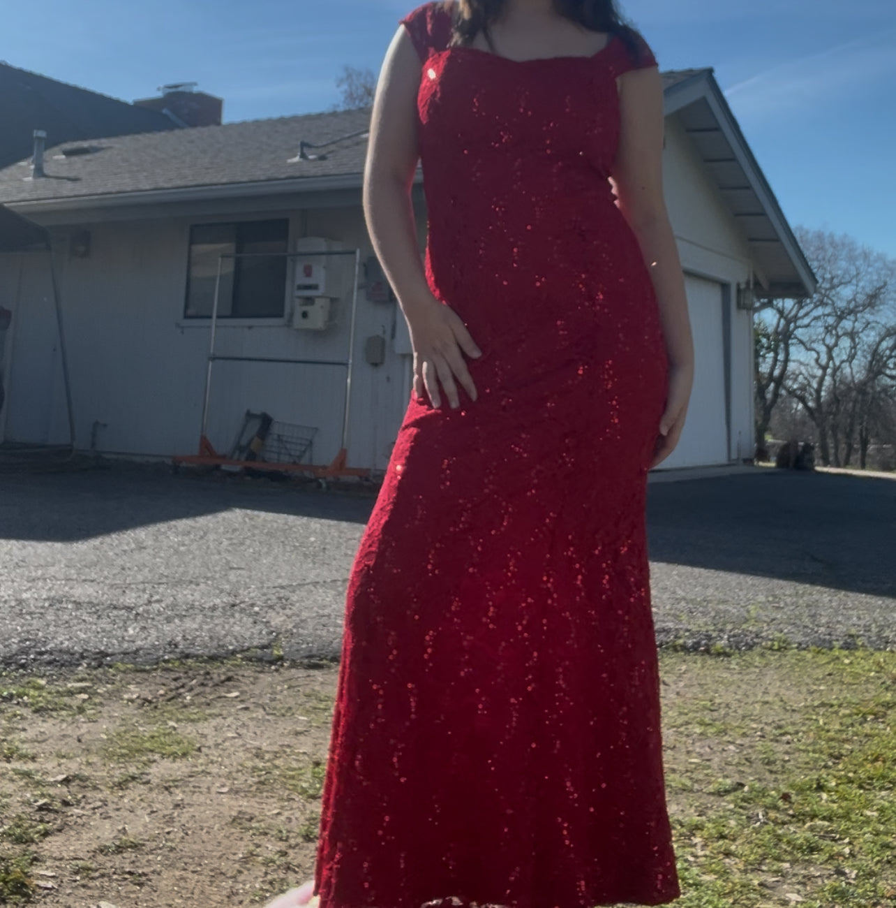 La scala USA red dress size large