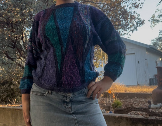Carducci vintage 80s style retro fall sweater size small