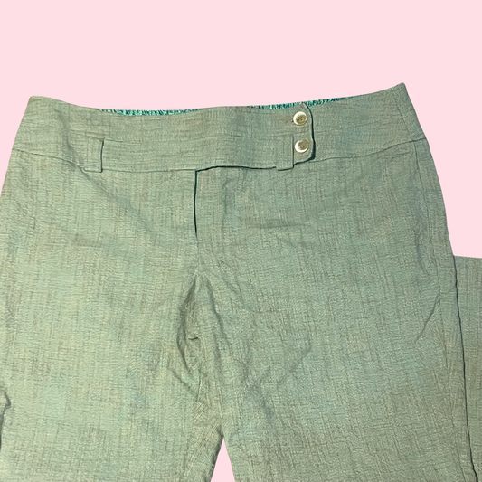 Light green y2k early 2000s tweed pants size 16