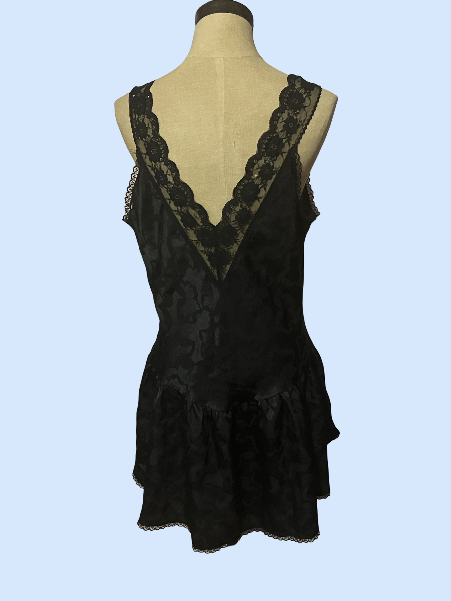 Erika Taylor vintage black lace goth slip dress