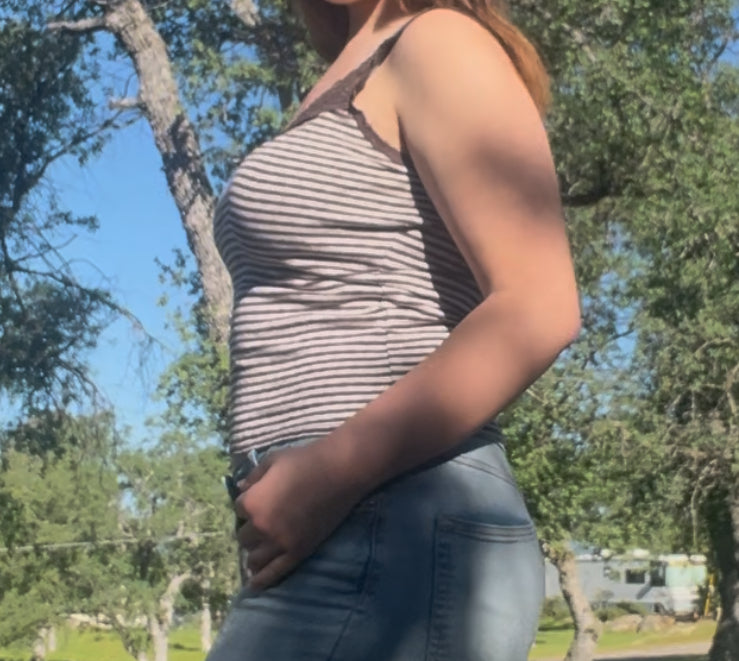 Express lace striped cami brown fairy core early 2000s y2k tank top size small