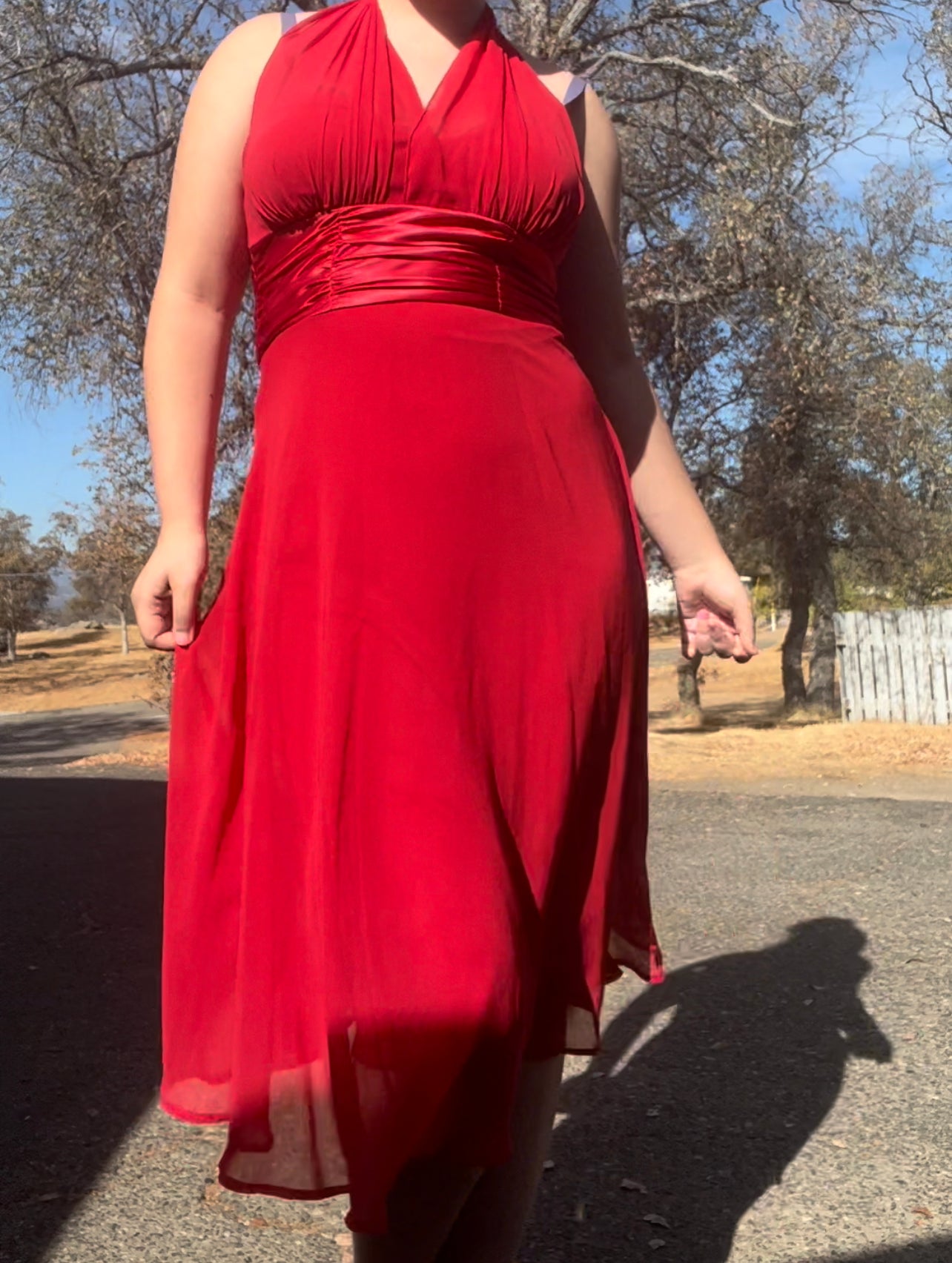 Connected romantic early 2000s vintage red dress size 12