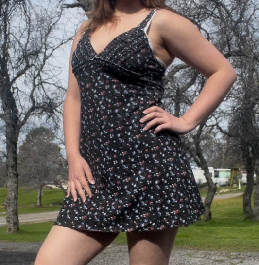 NWT deadstock Terranova romantic life vintage early 2000s y2k floral mini dress size small