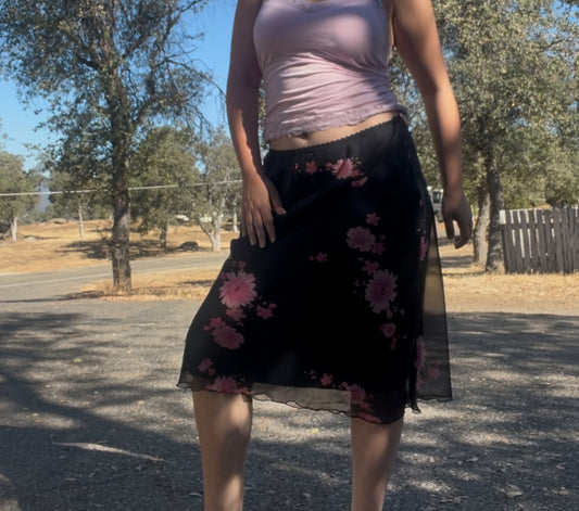 B.i.y.a.y.c.d.a vintage early 2000s y2k fairy core cottage core floral midi skirt size large