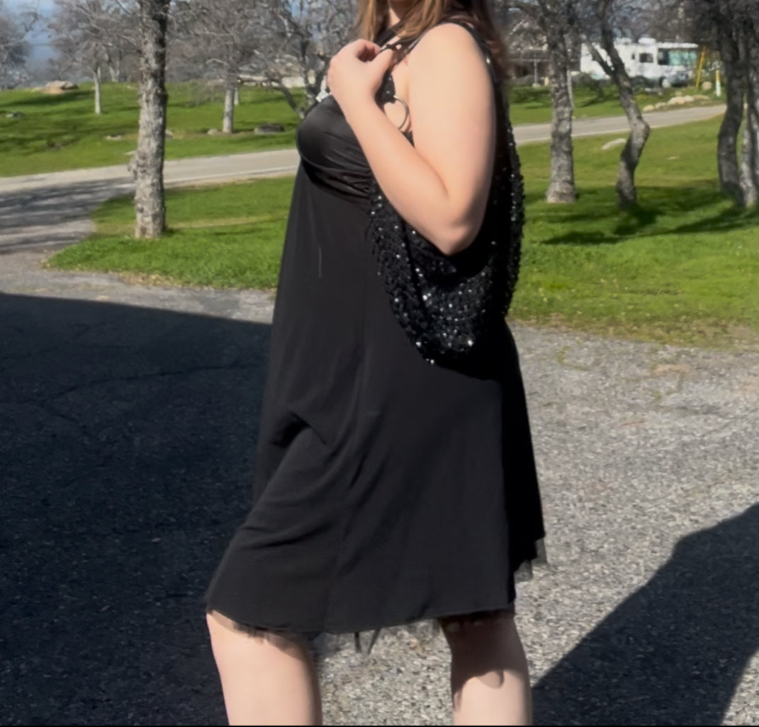NWT my Michelle vintage early 2000s y2k glam girly whimsygoth halter dress size medium