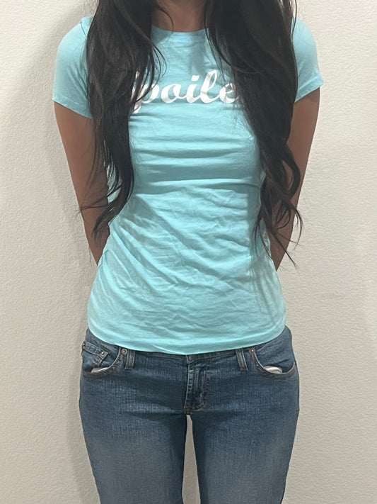 Vintage spoiled y2k early 2000 mint green baby tee size small