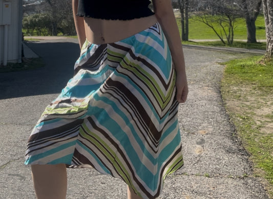 Apostrophe vintage early 2000s y2k coconut girl girly festival boho midi skirt size 14