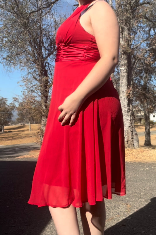 Connected romantic early 2000s vintage red dress size 12