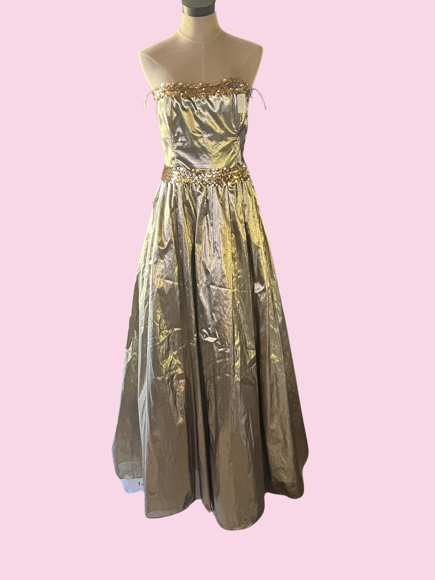 Gunne Sax gold vintage 80s formal long dress