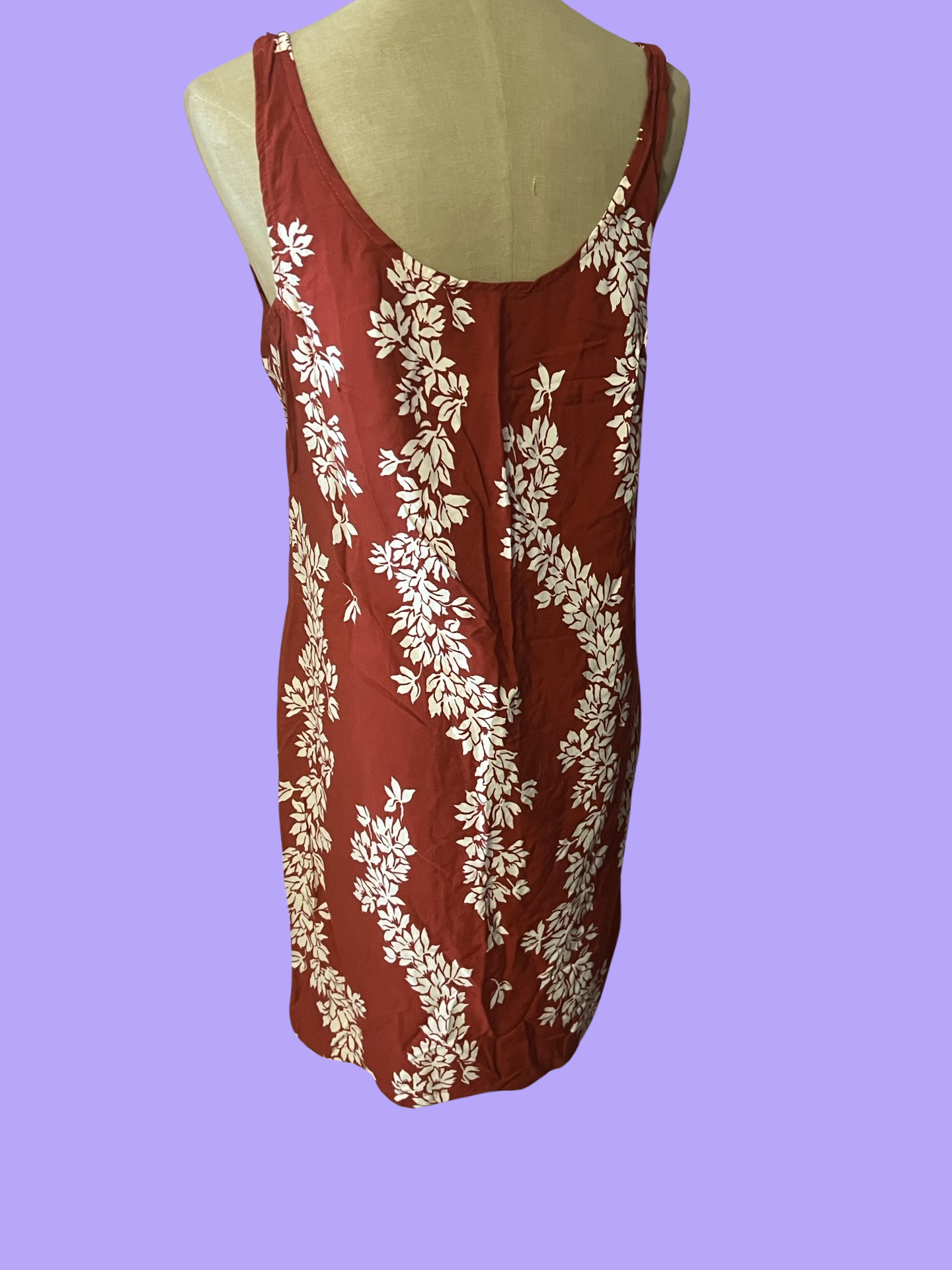 Vintage Hawaiian coconut girl red dress