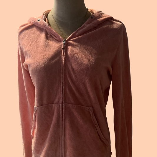 Juicy couture y2k orange zip up sweater size large