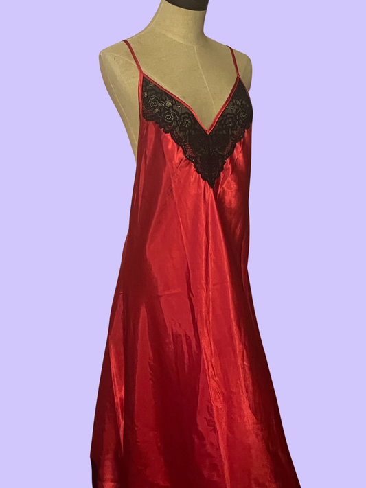 NWT Linea Donatella red maxi slip dress size large