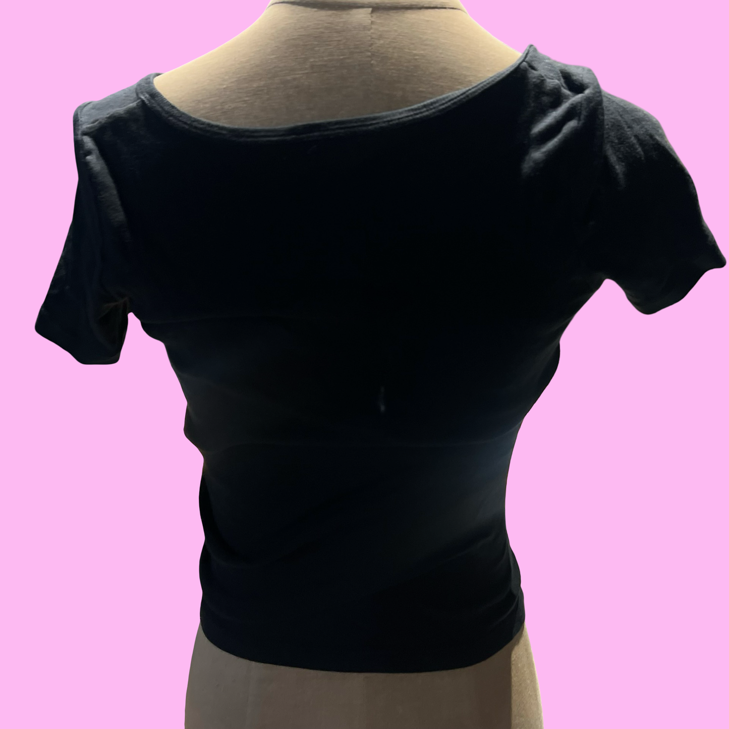 Brand Melville quarter button down black crop top one size