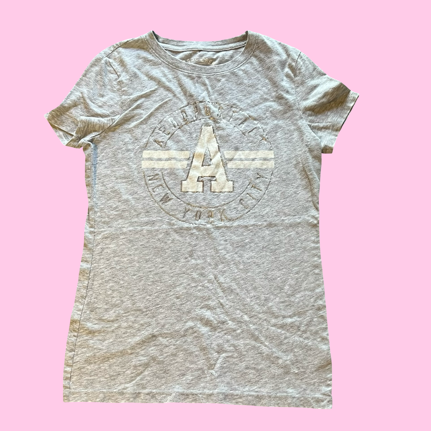 Aeropostale 2017 preppy grey baby tee size medium