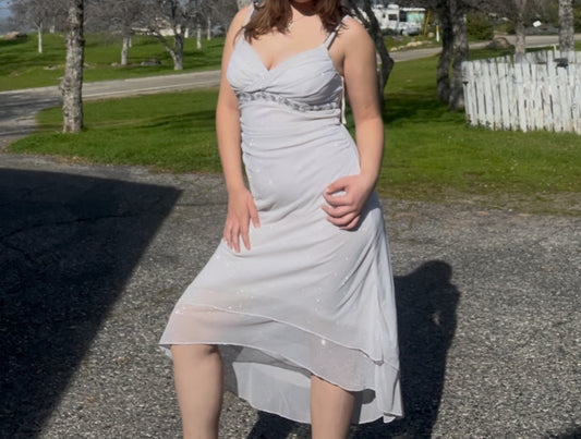 Ruby rox vintage early 2000s fairy core white sparkly girly dress size large