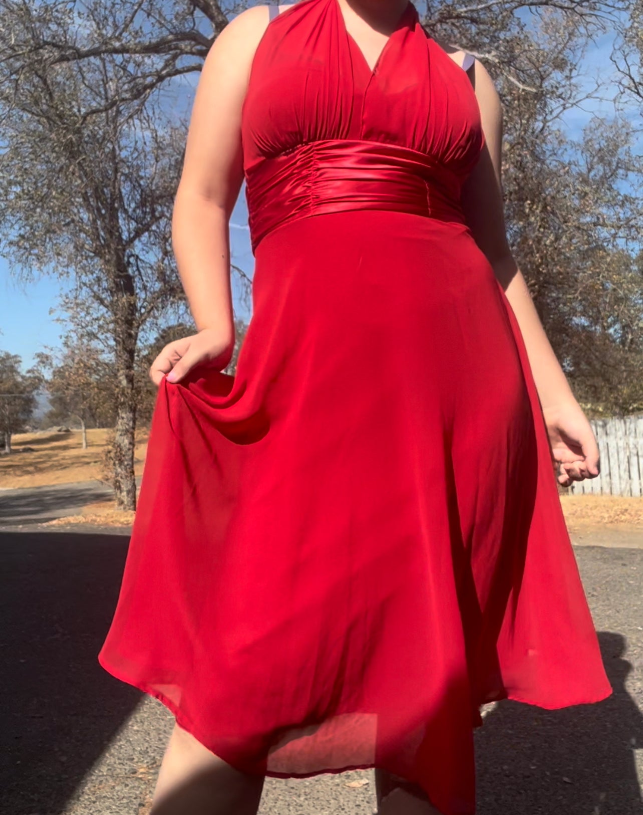 Connected romantic early 2000s vintage red dress size 12