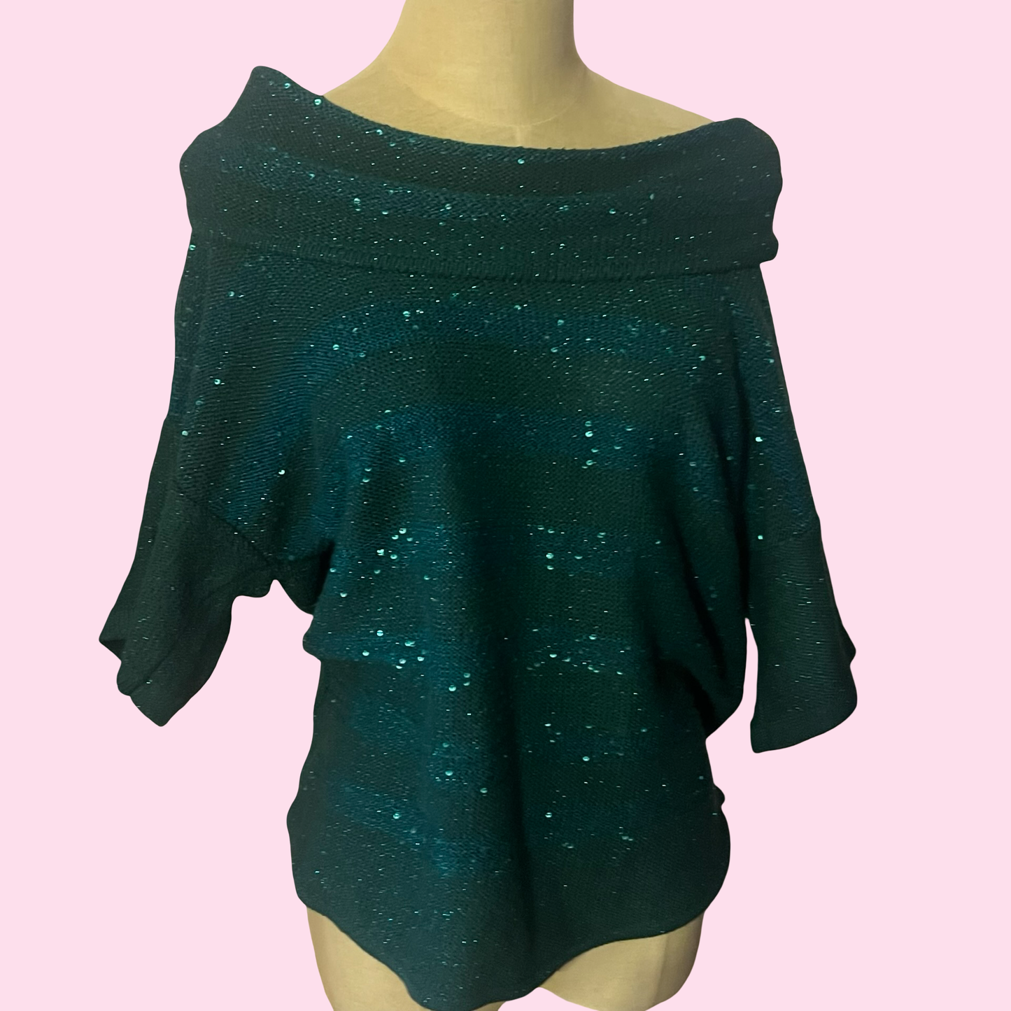 New Directions Sparkle Knit Top – Emerald Green
Size Small