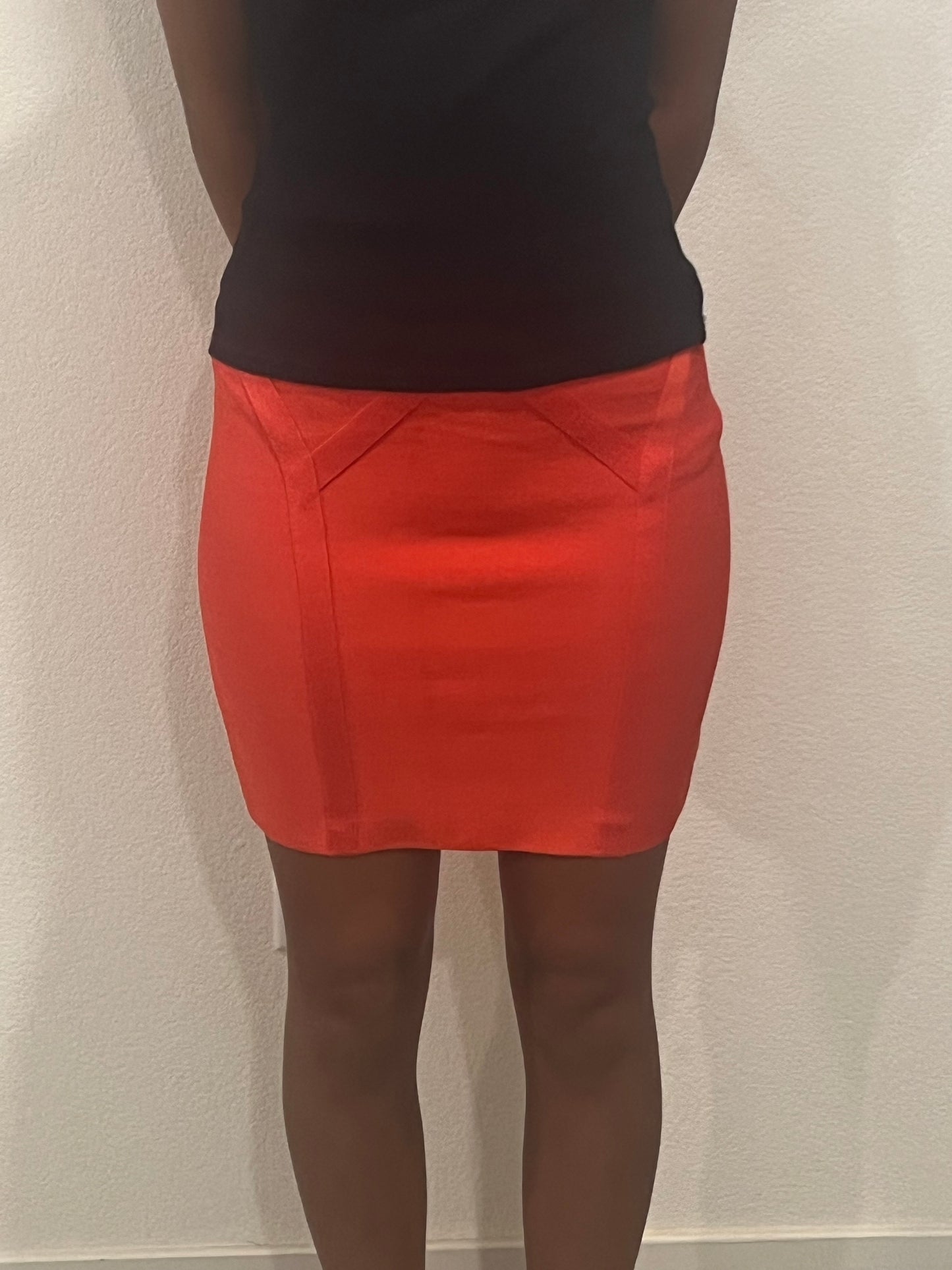 Bebe early 2000s orange bandage skirt size small