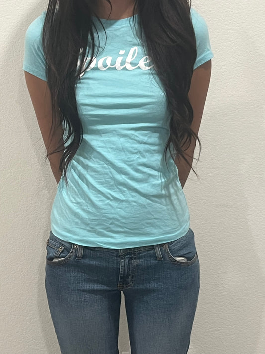 Vintage spoiled y2k early 2000 mint green baby tee size small