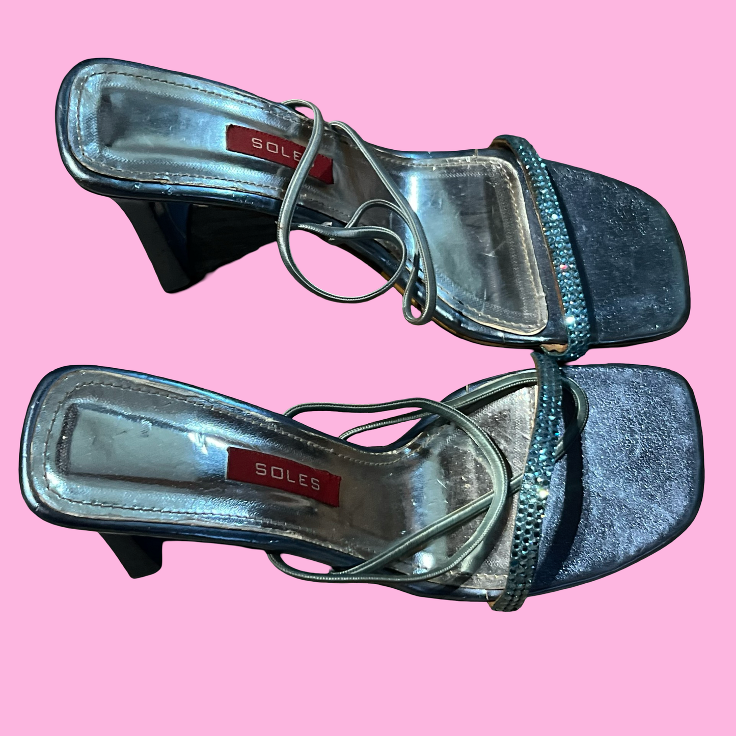 Soles vintage early 2000s y2k blue 90s style blue heels size 6