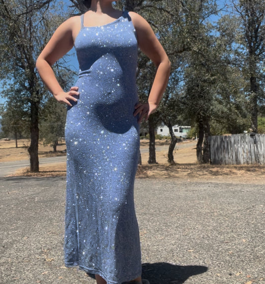 Byer too vintage early 2000s y2k 90s sparkly floral purple prom formal dress size medium