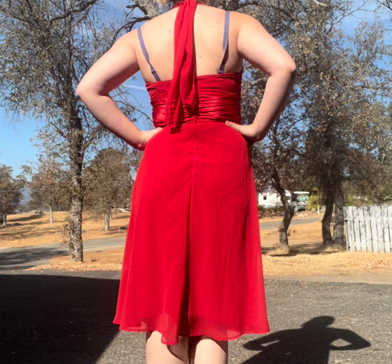 Connected romantic early 2000s vintage red dress size 12