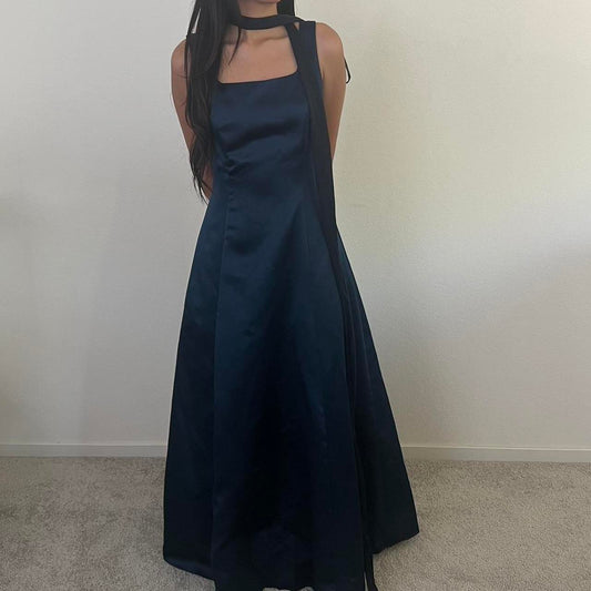 Jessica McClintock bridal vintage navy blue gown size 4