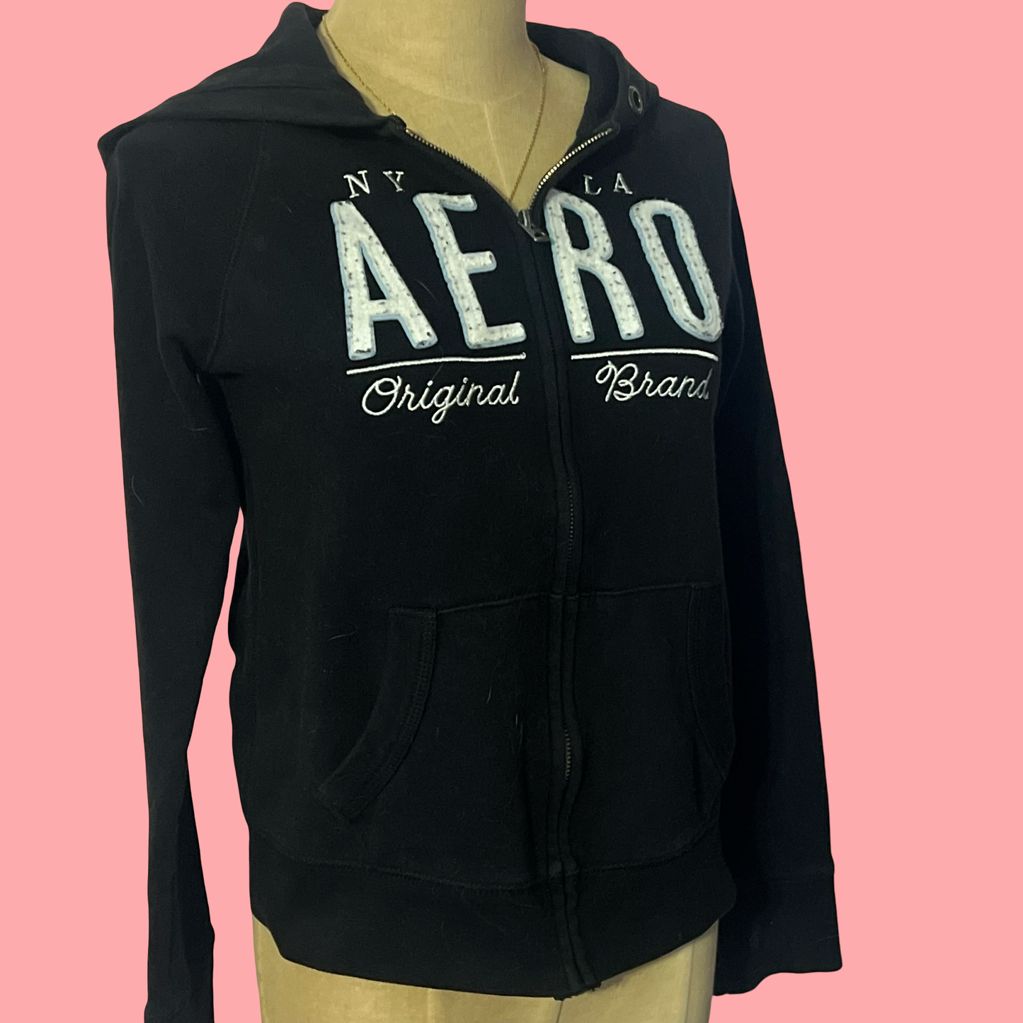 Aeropostale early 2000s y2k preppy zip up navy sweater size small