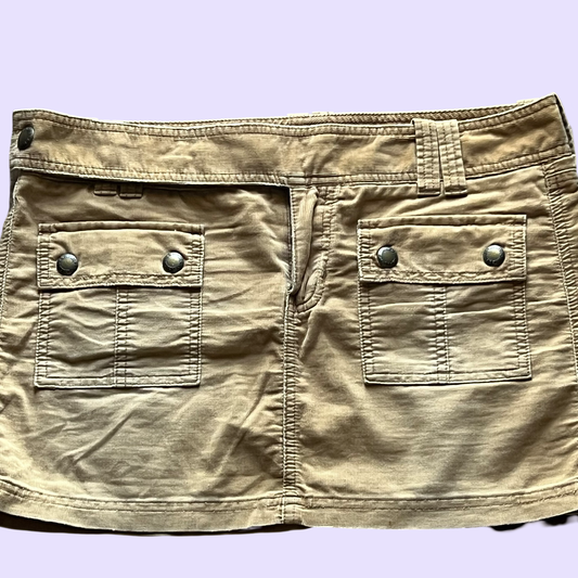 Abercrombie and Fitch cargo y2k early 2000s corduroy low waisted mini skirt size 6