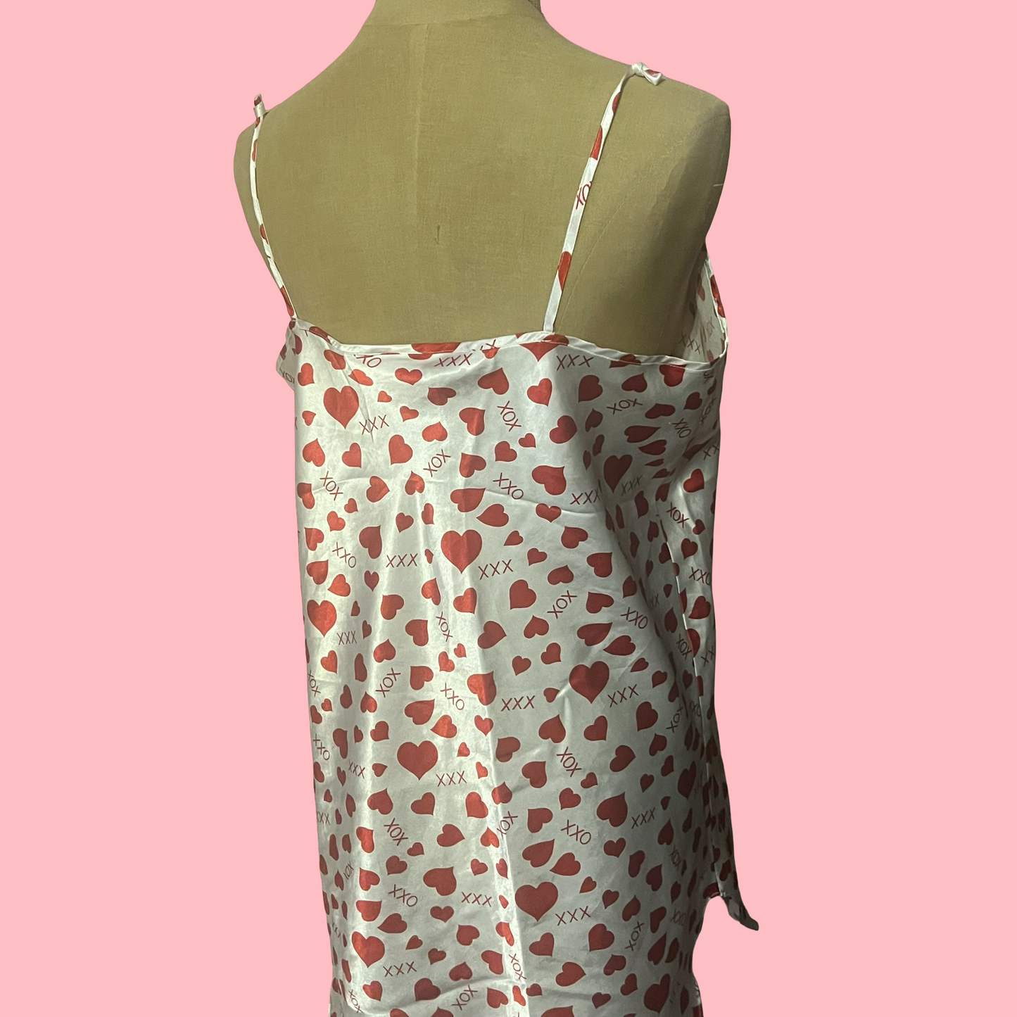 Romantic moods vintage xoxo valentine heart y2k early 2000s slip dress
