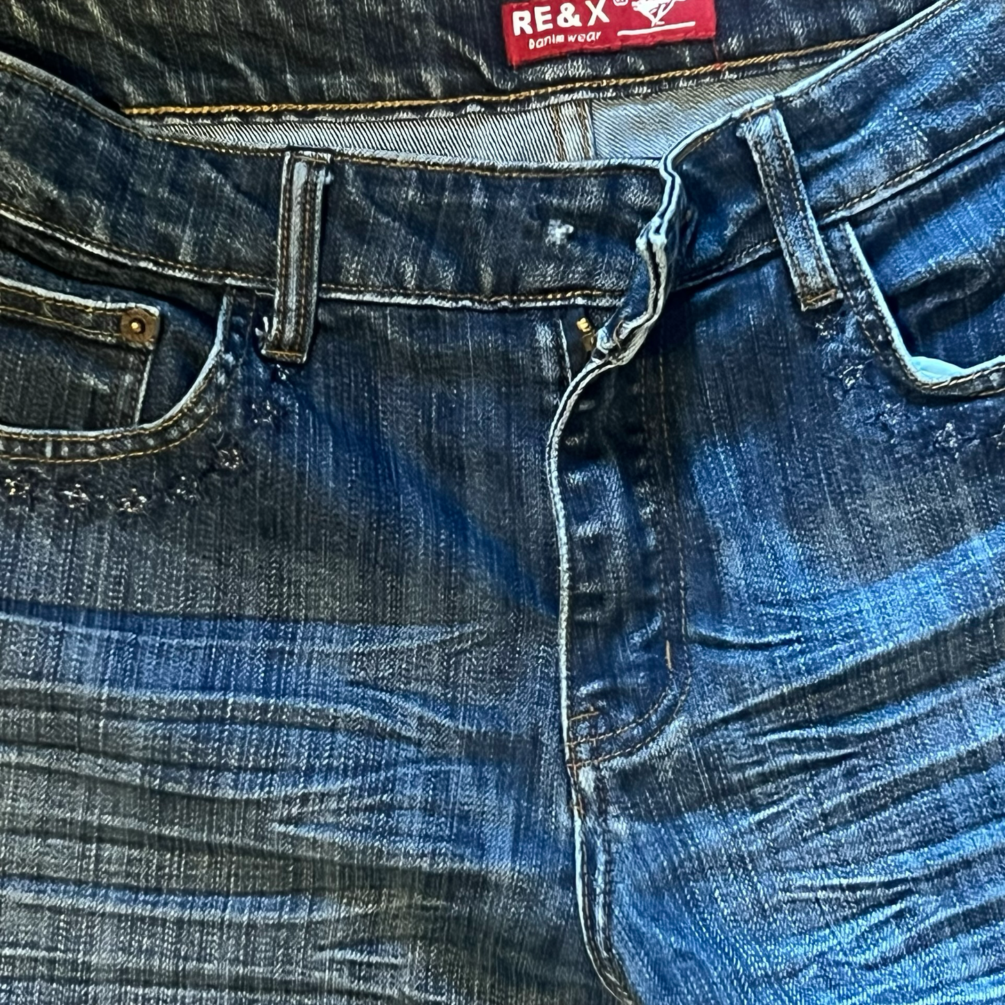 Re and x vintage early 2000s stars skinny y2k dark wash jeans size 46