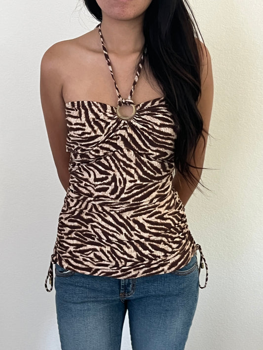 Michael kors zebra y2k swimsuit top size medium