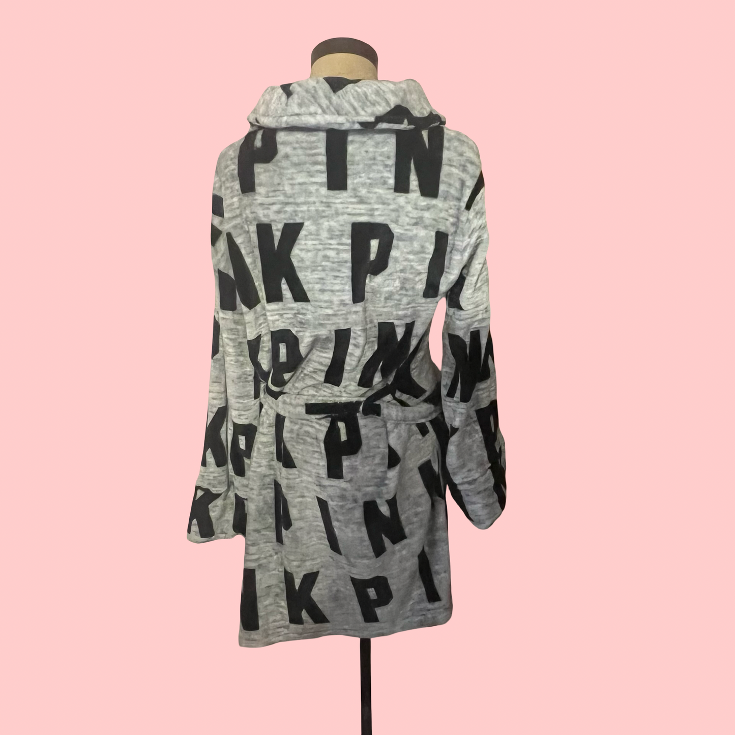 Victoria secret pink grey 2018 robe one size