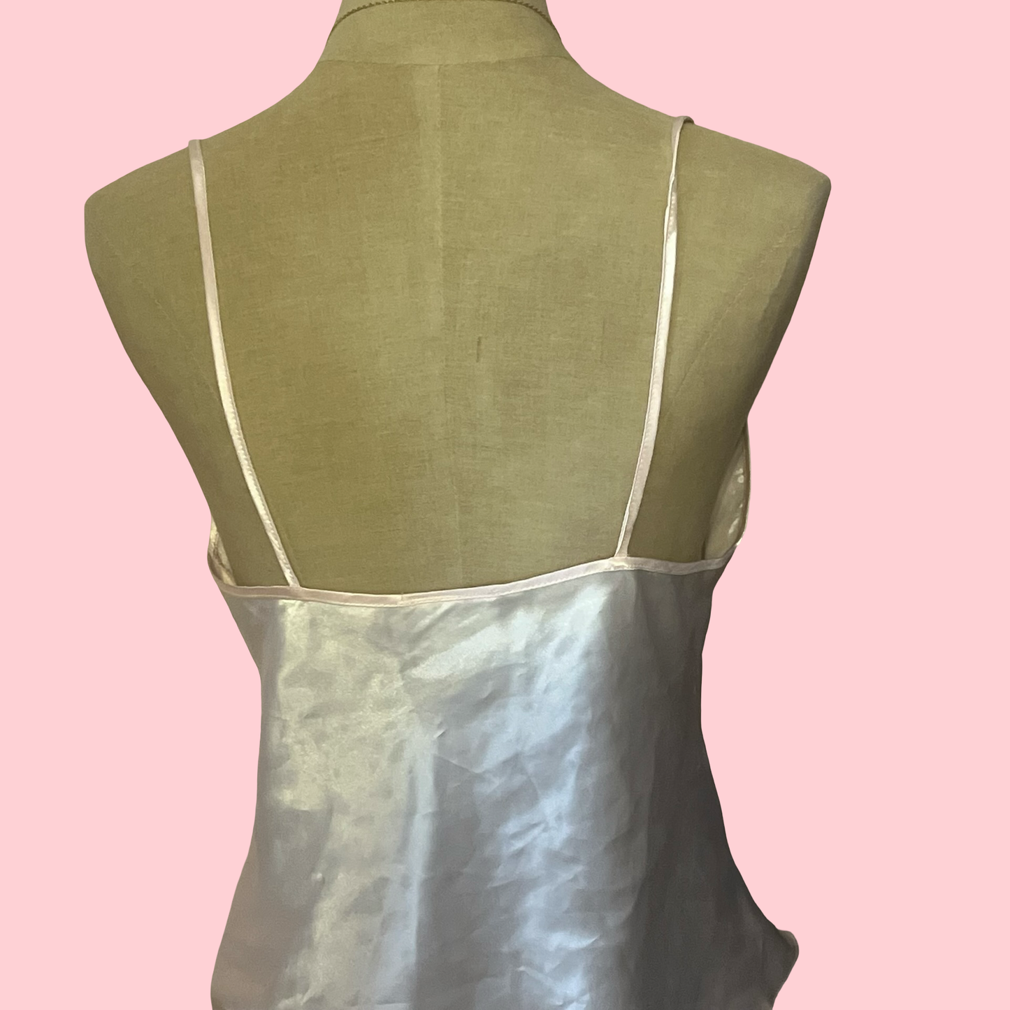Val mode true vintage lingerie sheer coquette girly princess light pink cami top size medium