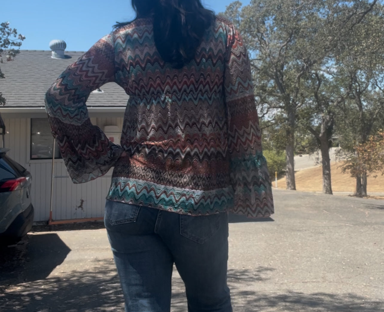 Rue 21 vintage early 2000s Y2K sheer boho bell shaped long sleeve top size XL